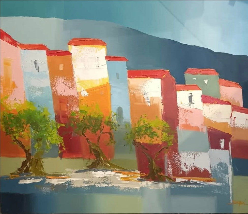 Paysaggio with trees - oil on canvas - Ania Škrobonja - 50cm*60cm