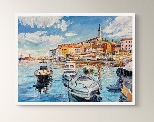 Rovinj coastline - oil on canvas - Profesor Melik - 50cm*70cm