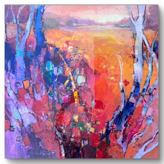 Breath of Autum - Oil on canvas - Epoxy - Ivica Petraš - 80cm*80cm - painting