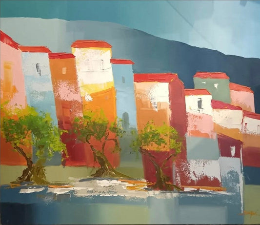 Paysaggio with trees - oil on canvas - Ania Škrobonja - 50cm*60cm