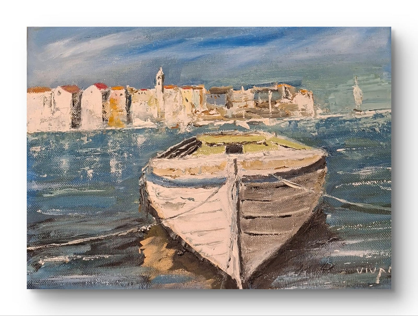 Boat - oil on canvas - Vidović - 30cm*25cm
